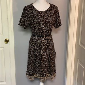 Fat Face Black and Cream Floral Mini Dress